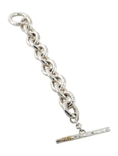 Pre-owned Ippolita Large Hammered Bastille Link Bracelet, 6.5" In Multi