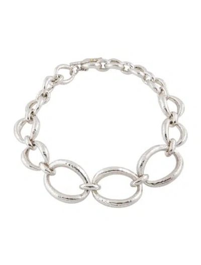 Pre-owned Ippolita Large Linked Hammered Bastille Necklace, 18" In Multicolor