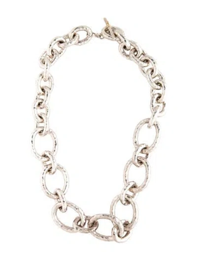 Pre-owned Ippolita Large Linked Hammered Bastille Necklace, 22" In Multicolor