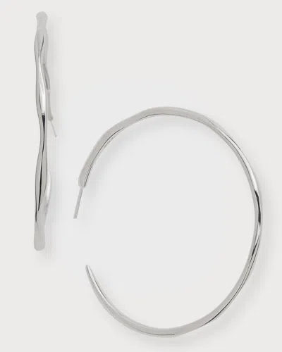Ippolita Large Squiggle Hoop Earrings In Sterling Silver In Metallic