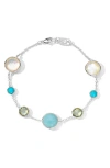 Ippolita Lollipop® 7-stone Link Bracelet In Blue Quartz Silver