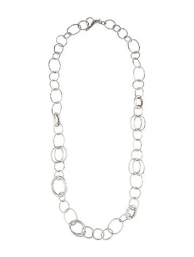 Pre-owned Ippolita Long Hammered Bastille Link Chain Necklace, 36" In Multi