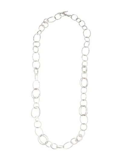 Pre-owned Ippolita Long Hammered Bastille Link Chain Necklace, 36" In Multicolor