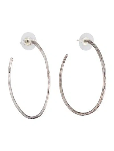 Pre-owned Ippolita Medium Hammered Hoop Earrings In Multicolor