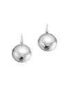 Ippolita Medium Hammered Sterling Silver Dome Disk Earrings With Diamond In Silver