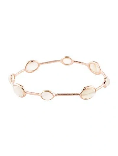 Pre-owned Ippolita Moonstone Rosé Bangle, 8" In Multi