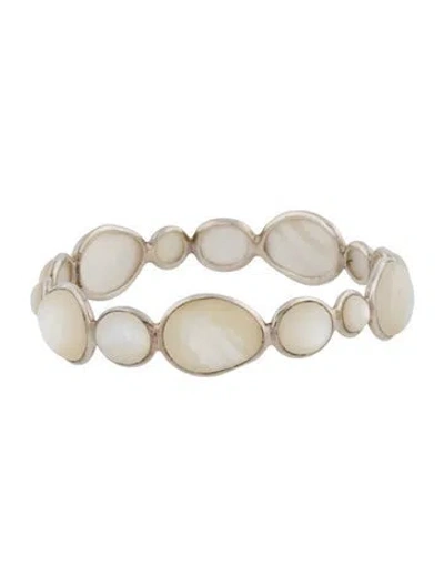 Pre-owned Ippolita Mother Of Pearl All-stone Bangle Bracelet, 8" In Multi