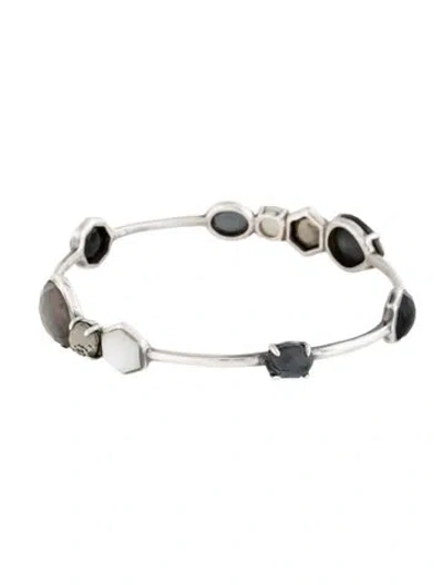 Pre-owned Ippolita Mother Of Pearl & Multistone Gelato 10-stone Bangle Bracelet, 7.75" In Multicolor
