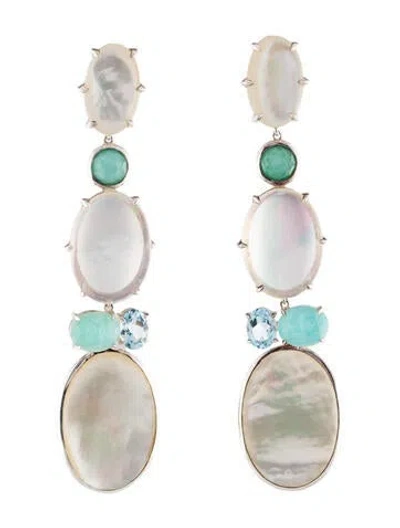 Pre-owned Ippolita Mother Of Pearl & Multistone Luce Cascade Earrings