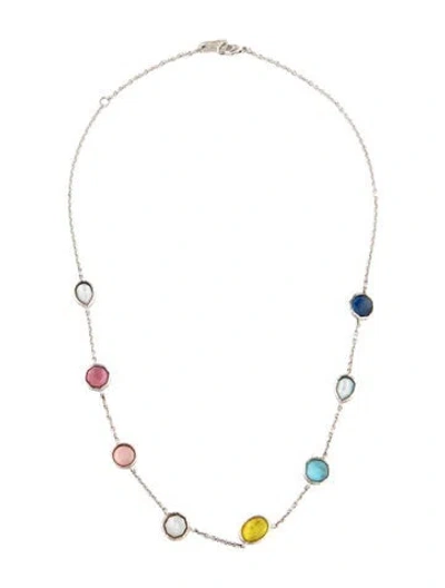 Pre-owned Ippolita Mother Of Pearl & Multi-stone Rock Candy Station Necklace, 17.5" In Multicolor