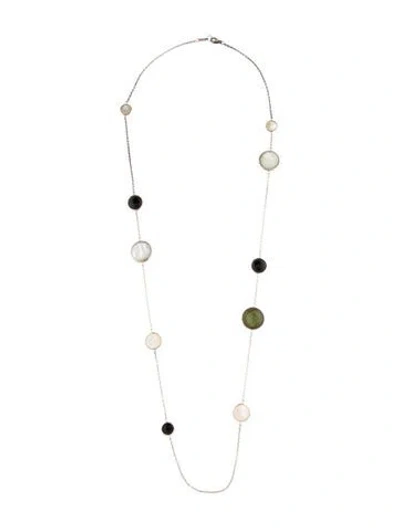 Pre-owned Ippolita Mother Of Pearl & Multi-stone Station Necklace, 36"