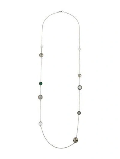 Pre-owned Ippolita Mother Of Pearl & Multistone Station Necklace, 40" In Multicolor