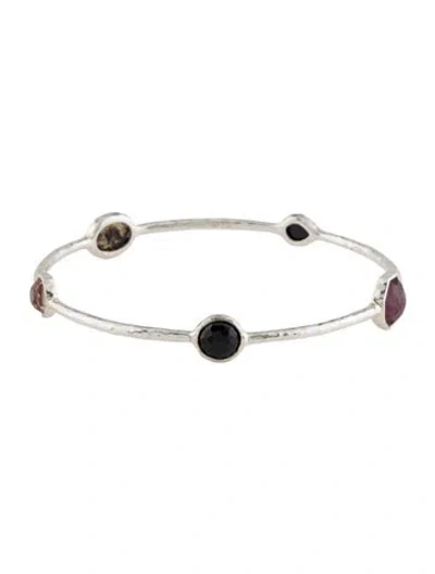 Pre-owned Ippolita Mother Of Pearl & Multistone Triplet 5-stone Bangle, 7.75"