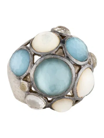 Pre-owned Ippolita Mother Of Pearl & Quartz Constellation Dome Cocktail Ring In Multicolor