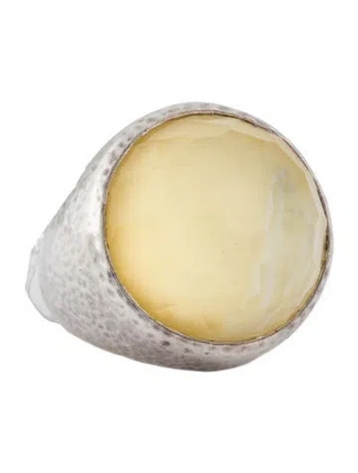 Pre-owned Ippolita Mother Of Pearl & Quartz Doublet Cocktail Ring In Multi
