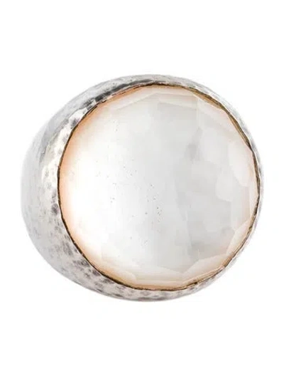 Pre-owned Ippolita Mother Of Pearl & Quartz Doublet Cocktail Ring In Multi
