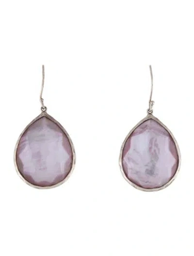 Pre-owned Ippolita Mother Of Pearl & Quartz Doublet Drop Earrings In Multi