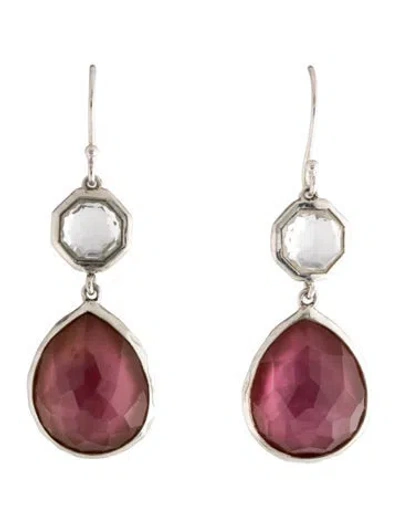 Pre-owned Ippolita Mother Of Pearl & Quartz Doublet Drop Earrings In Multicolor