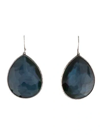 Pre-owned Ippolita Mother Of Pearl & Quartz Doublet Extra Large Teardrop Earrings In Multicolor