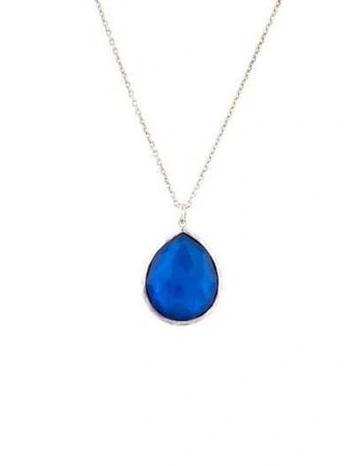 Pre-owned Ippolita Mother Of Pearl & Quartz Doublet Large Pendant Necklace, 18" In Multicolor