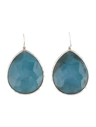 Pre-owned Ippolita Mother Of Pearl & Quartz Doublet Large Teardrop Earrings In Multi