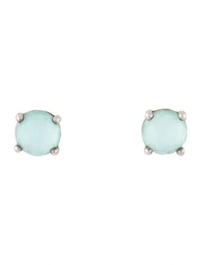 Pre-owned Ippolita Mother Of Pearl & Quartz Doublet Mini Stud Earrings In Blue