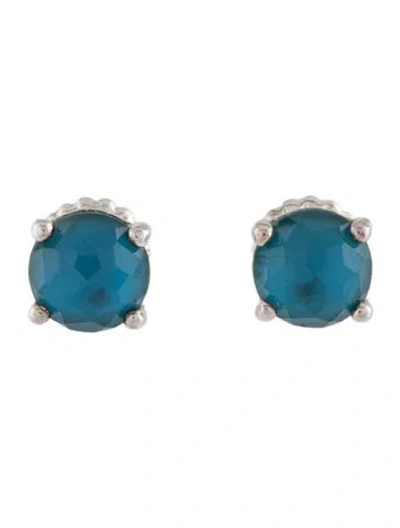 Pre-owned Ippolita Mother Of Pearl & Quartz Doublet Mini Stud Earrings In Multicolor