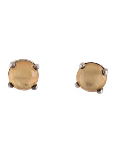 Pre-owned Ippolita Mother Of Pearl & Quartz Doublet Mini Stud Earrings In Multicolor