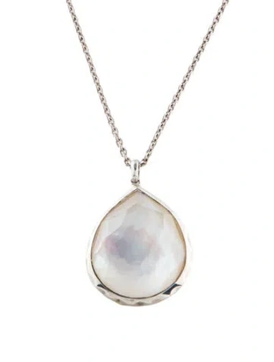 Pre-owned Ippolita Mother Of Pearl & Quartz Doublet Pendant Necklace, 18" In Multi