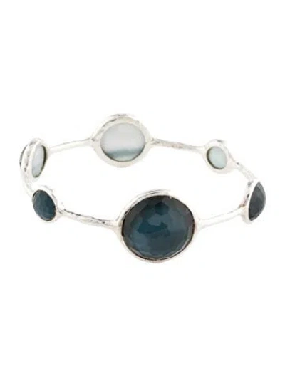 Pre-owned Ippolita Mother Of Pearl & Quartz Doublet Rock Candy Bangle, 7.5" In Multicolor