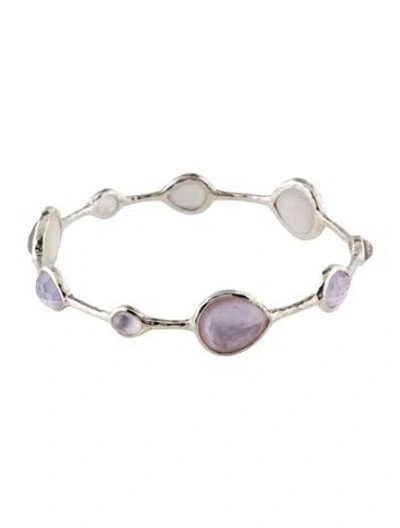 Pre-owned Ippolita Mother Of Pearl & Quartz Doublet Rock Candy Bangle, 7.75" In Multi