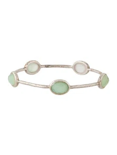 Pre-owned Ippolita Mother Of Pearl & Quartz Doublet Rock Candy Bangle Bracelet, 7.75" In Multi