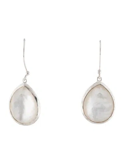 Pre-owned Ippolita Mother Of Pearl & Quartz Doublet Rock Candy Teardrop Earrings In Multi