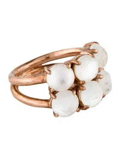 Pre-owned Ippolita Mother Of Pearl & Quartz Doublet Rosé Band In Multi