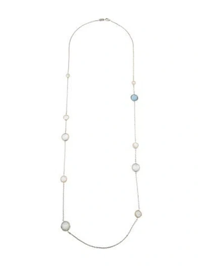 Pre-owned Ippolita Mother Of Pearl & Quartz Doublet Station Necklace, 40" In Multi