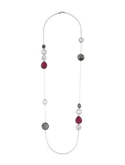 Pre-owned Ippolita Mother Of Pearl & Quartz Doublet Station Necklace, 43.5" In Multi