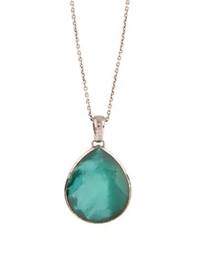 Pre-owned Ippolita Mother Of Pearl & Quartz Doublet Station Pendant Necklace, 38" In Multi