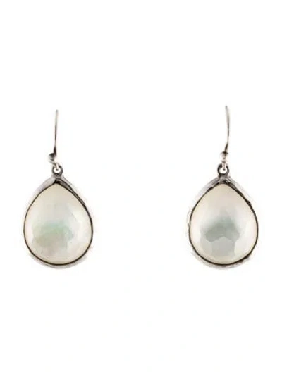 Pre-owned Ippolita Mother Of Pearl & Quartz Doublet Teardrop Earrings In Multi