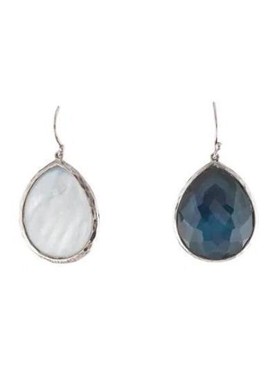 Pre-owned Ippolita Mother Of Pearl & Quartz Doublet Teardrop Earrings In Multi