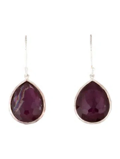 Pre-owned Ippolita Mother Of Pearl & Quartz Doublet Teardrop Earrings In Multicolor