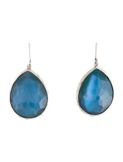 Pre-owned Ippolita Mother Of Pearl & Quartz Doublet Teardrop Earrings In Multicolor