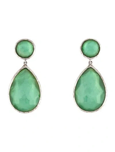 Pre-owned Ippolita Mother Of Pearl & Quartz Doublet Wonderland Teardrop Snowman Earrings In Multi