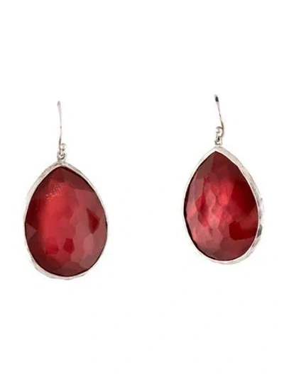 Pre-owned Ippolita Mother Of Pearl & Quartz Drop Earrings In Red