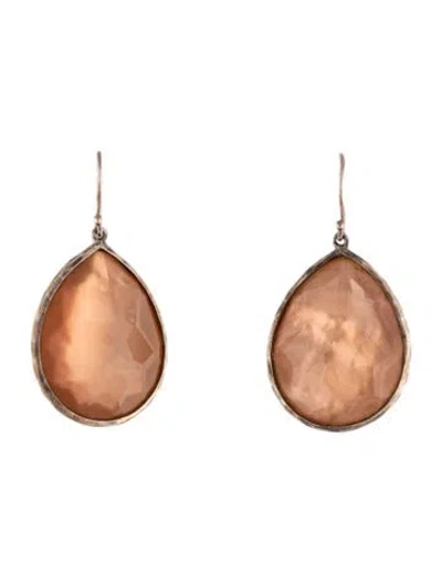 Pre-owned Ippolita Mother Of Pearl & Quartz Large Teardrop Earrings In Multi