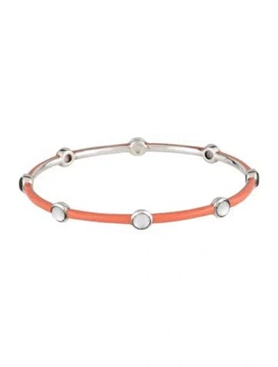 Pre-owned Ippolita Mother Of Pearl & Quartz Lollipop Carnevale 8-stone Bangle Bracelet, 7.25" In Multi