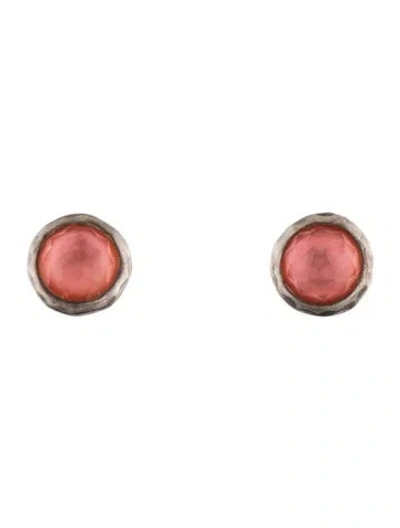 Pre-owned Ippolita Mother Of Pearl & Quartz Lollipop Stud Earrings In Multi