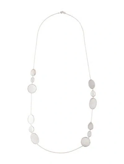 Pre-owned Ippolita Mother Of Pearl & Quartz Long Station Necklace, 37" In White