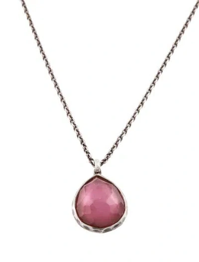 Pre-owned Ippolita Mother Of Pearl & Quartz Pendant Necklace, 18" In Multi