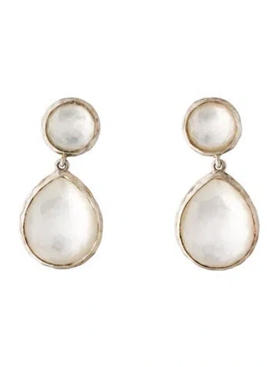 Pre-owned Ippolita Mother Of Pearl & Quartz Snowman Drop Earrings In Multicolor