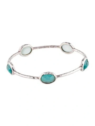 Pre-owned Ippolita Mother Of Pearl & Quartz Triplet 5-stone Wonderland Bangle Bracelet In Multi